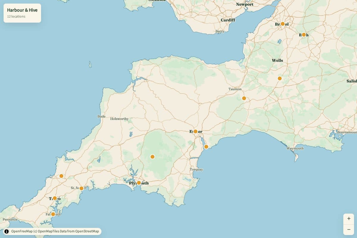 Harbour & Hive map in the Natural style