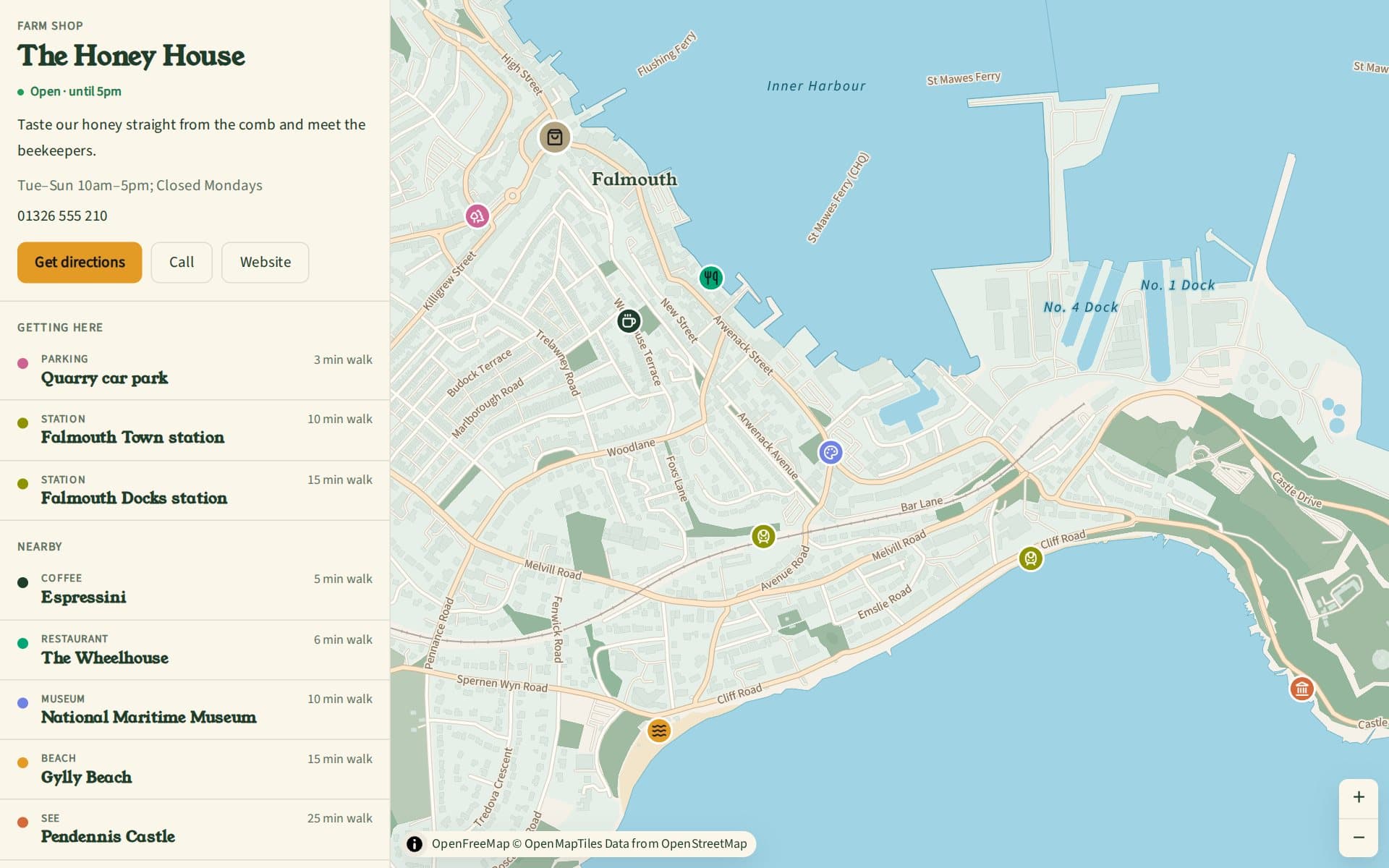 Harbour & Hive: a Visit map designed by Mappio